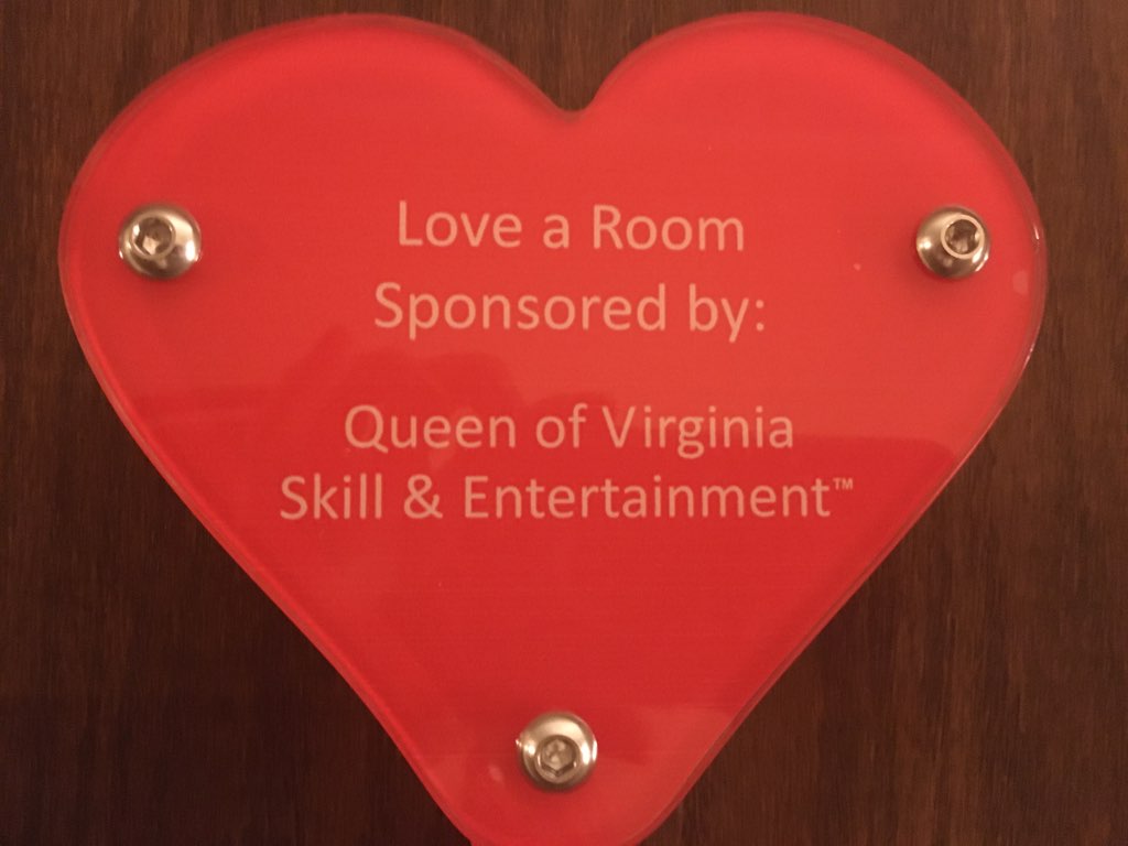 heart plaque mounted on guest room