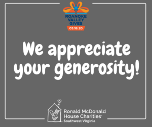 graphic with words "we appreciate your generosity"
