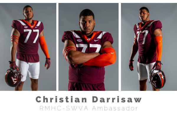 Christian Darrisaw Virginia Tech Football player and ambassador